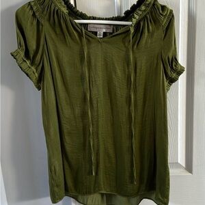 Catherine Malandrino Small Olive Green Peasant Blouse